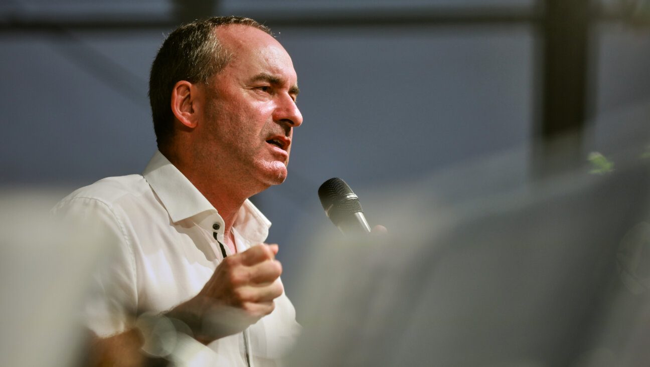 Hubert Aiwanger, head of the Free Voters party, campaigns ahead of Bavarian state elections in Maisach, Germany, July 24, 2023. (Johannes Simon/Getty Images)