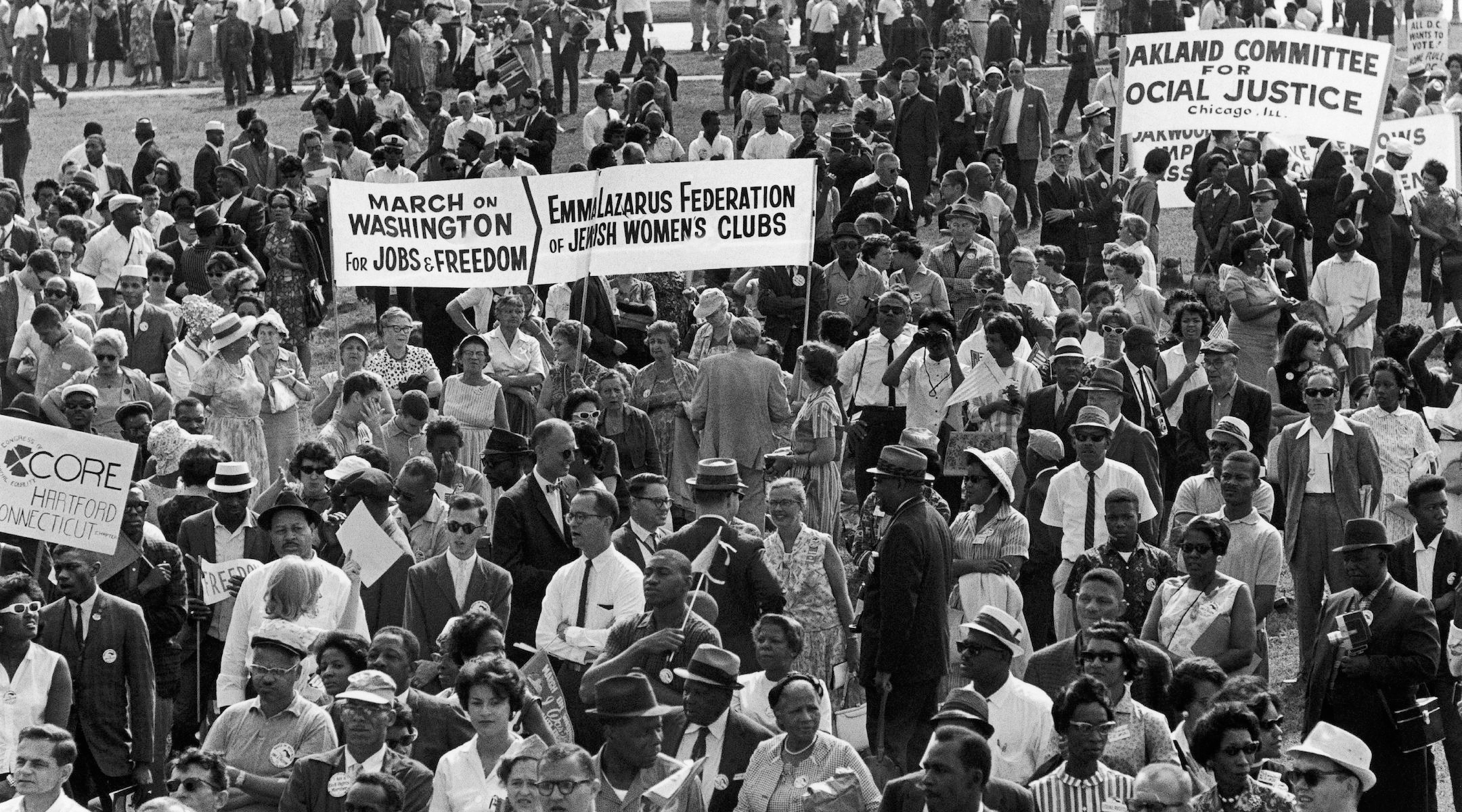 A Jewish banner at the 1963 March on Washington. (Keystone-France/Gamma-Keystone via Getty Images)