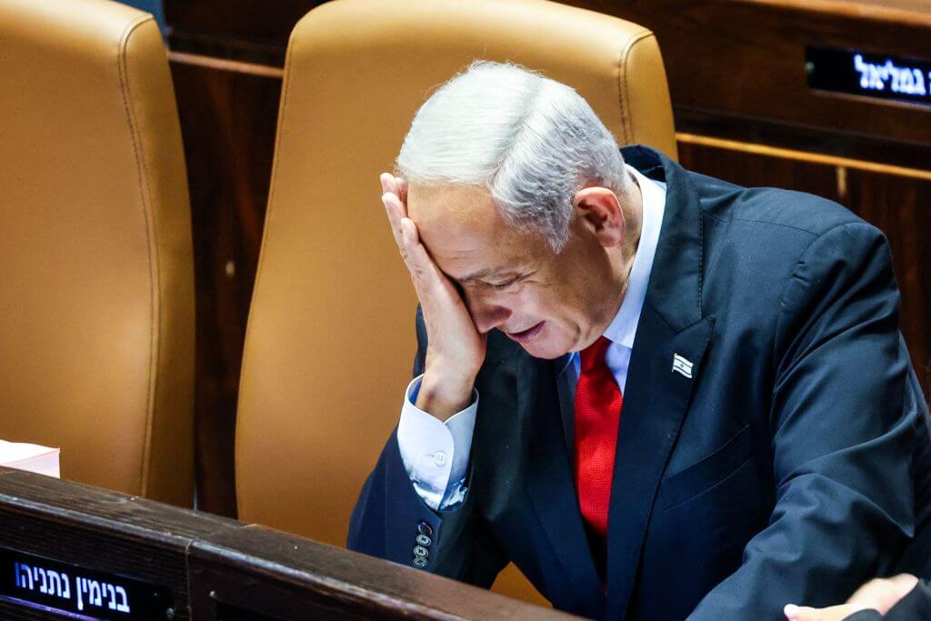 Israeli Prime Minister Benjamin Netanyahu at the Knesset on May 23, 2023. 