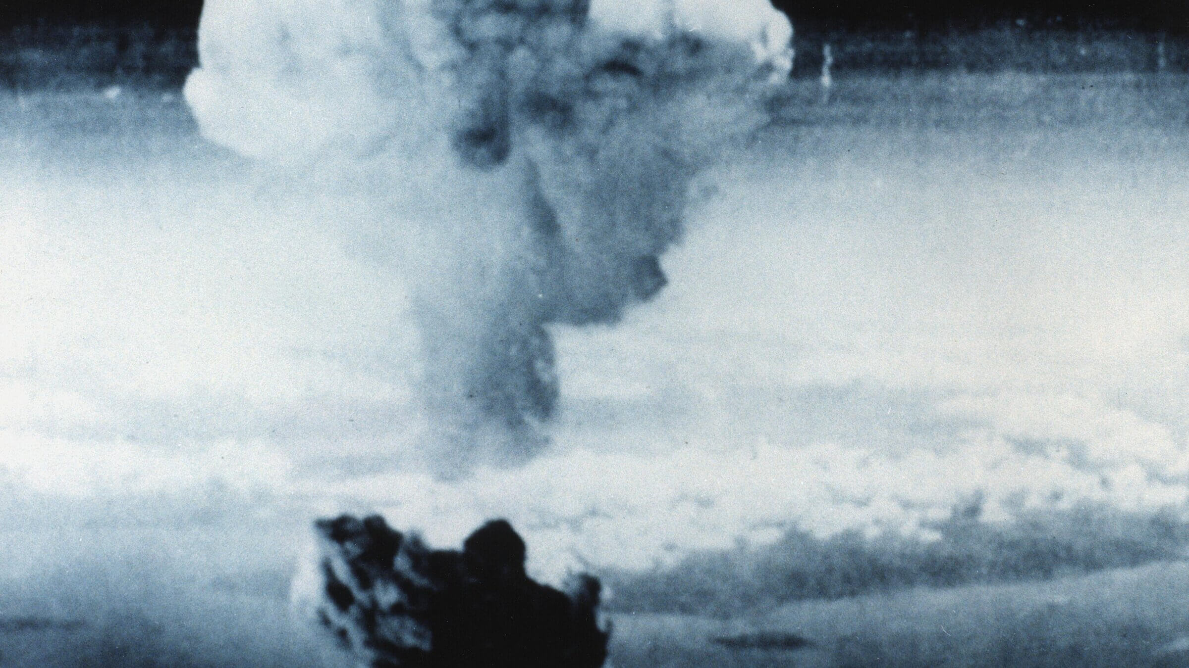 Atomic bombing of Japan at Nagasaki, Aug. 9, 1945.