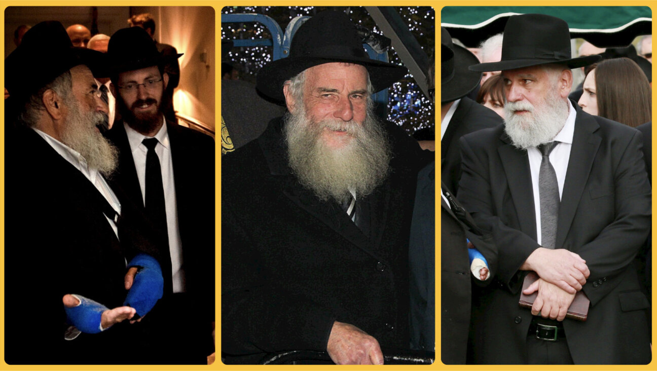 From left: Yisroel Goldstein and Rabbi Mendel Goldstein in 2019; Rabbi Shlomo Cunin in 2010; Rabbi Yonah Fradkin in 2019. (Photos via Getty Images)