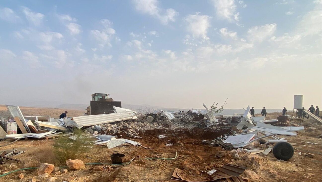 Remains of construction demolished by Israeli forces in a West Bank outpost on August 14, 2023.