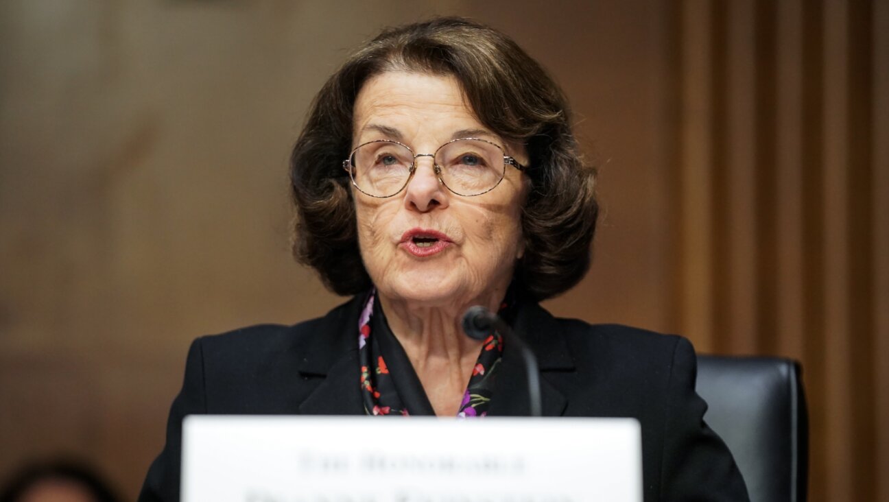 Sen. Dianne Feinstein, a California Democrat, introduces Xavier Becerra, nominee for Secretary of Health and Human Services, during his Senate Finance Committee nomination, Feb. 24, 2021. (Greg Nash-Pool/Getty Images)