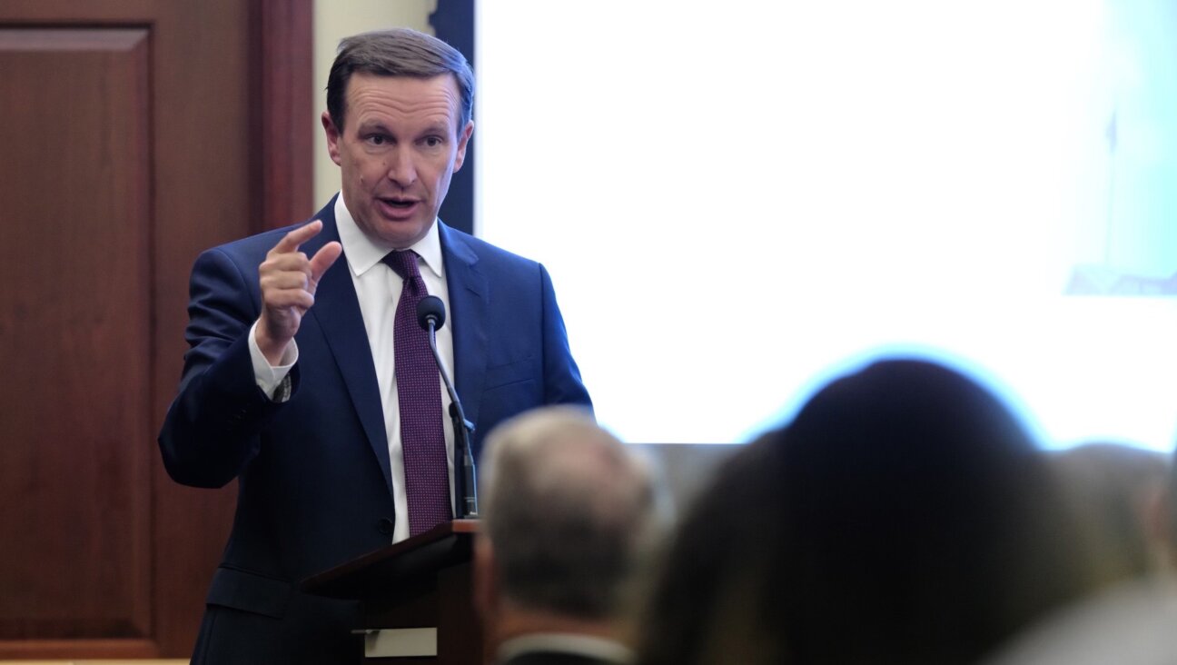 Sen. Chris Murphy, a Connecticut Democrat, speaks to a briefing on Jewish security in the U.S. Capitol, Sept. 12, 2023. (Chris Williams/JFNA)
