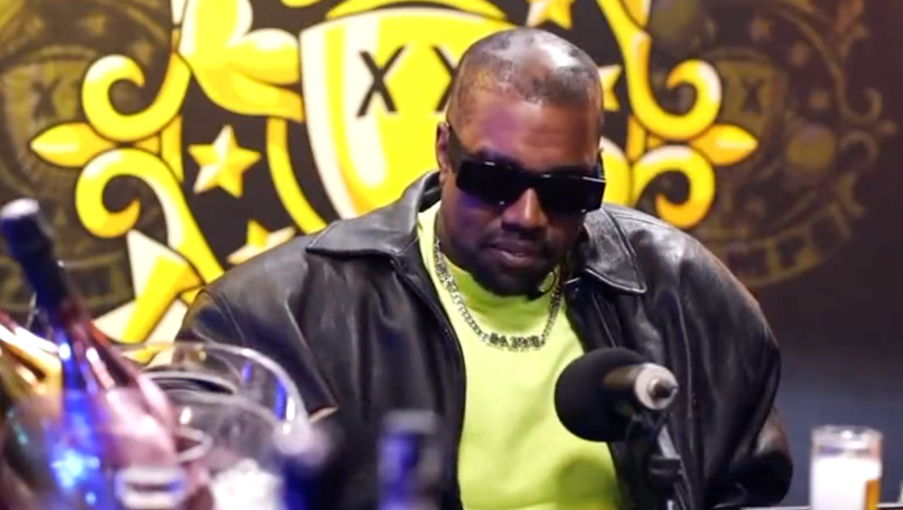 Kanye West on the “Drink Champs” podcast, Nov. 5, 2021. (Screen shot)