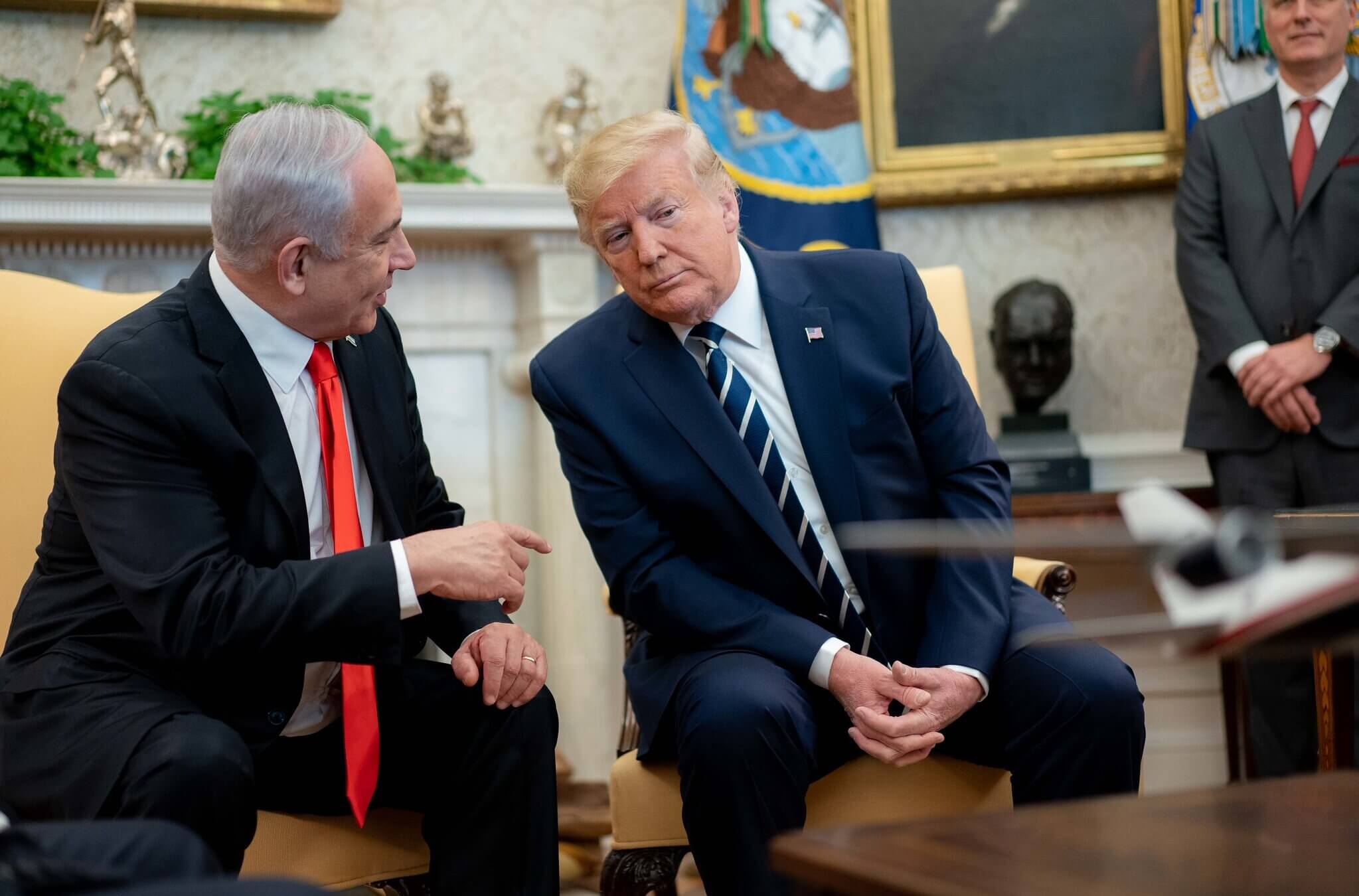 Then-President Donald Trump with Israeli Prime Minister Benjamin Netanyahu on Jan. 27, 2020. 