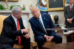 Then-President Donald Trump with Israeli Prime Minister Benjamin Netanyahu on Jan. 27, 2020. 
