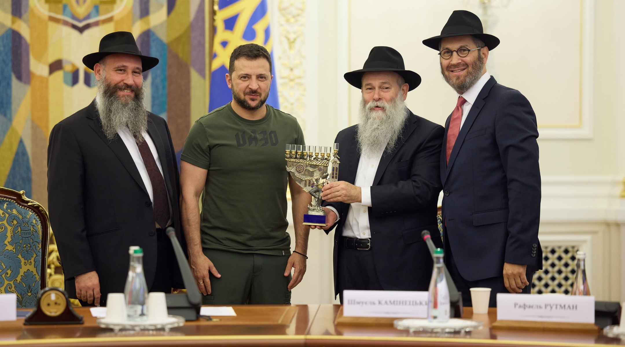 Ukrainian president Volodymyr Zelensky met with Ukrainian Jewish leaders on Thursday, September 14 ahead of Rosh Hashanah. (Courtesy of the Presidential Office of Ukraine)