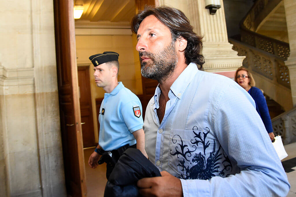 Arnaud Mimran arrives at the Paris courthouse on July 7, 2016 for deliberations in his trial over an alleged carbon tax scam.