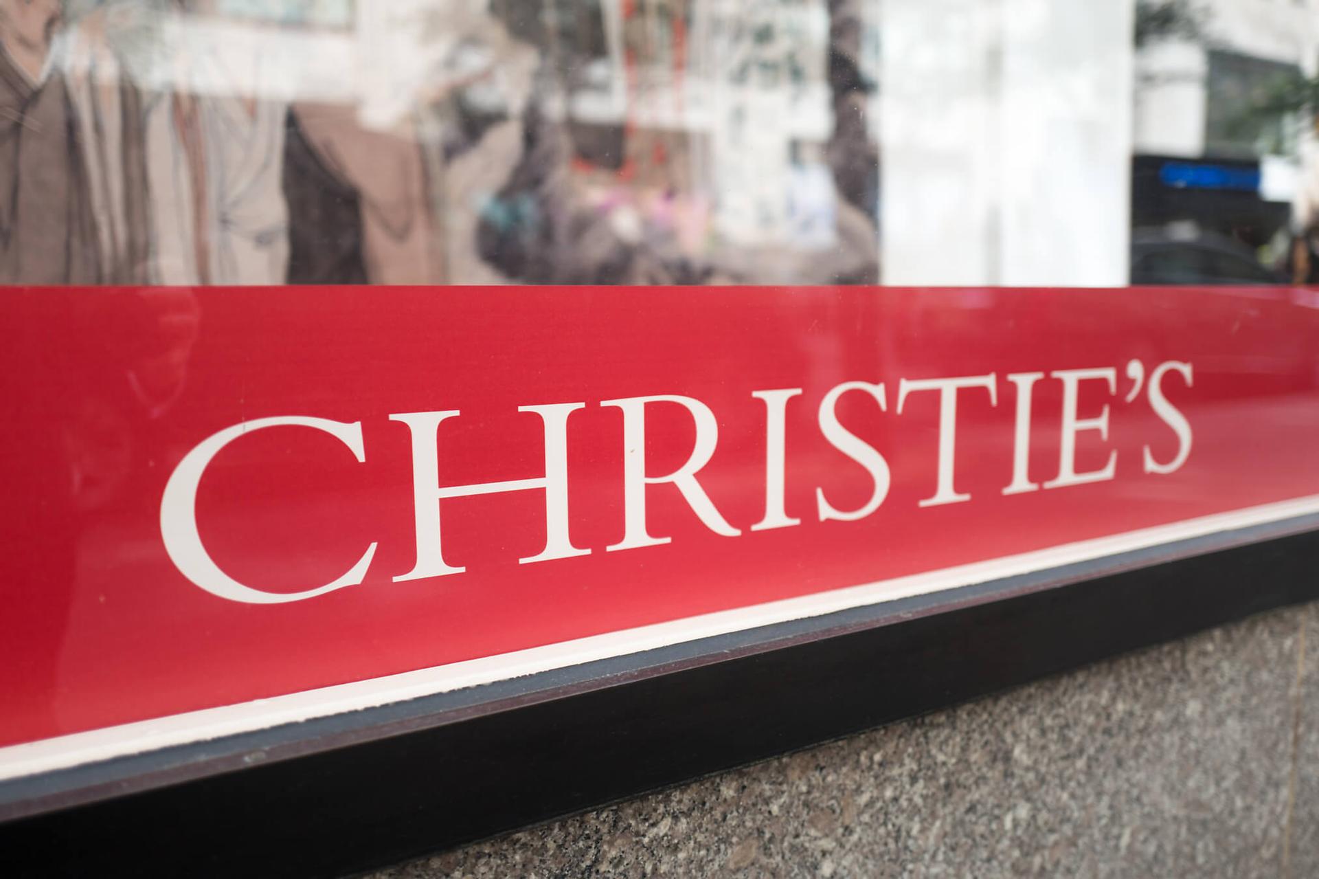 Signage for Christie’s auction house in Manhattan, Sept. 15, 2017. (Smith Collection/Gado/Getty Images)