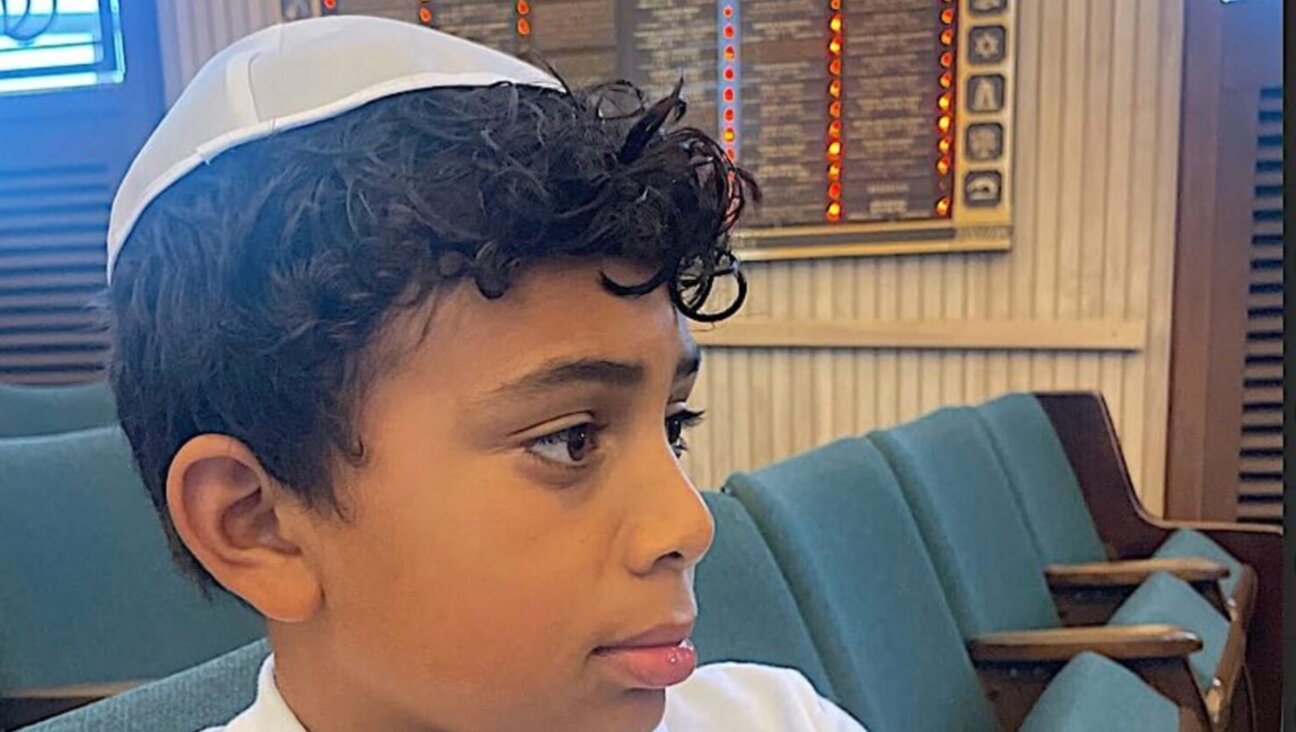 10-year old Naftali at Temple Beth Abraham in Oakland, CA before the Kol Nidrei service 