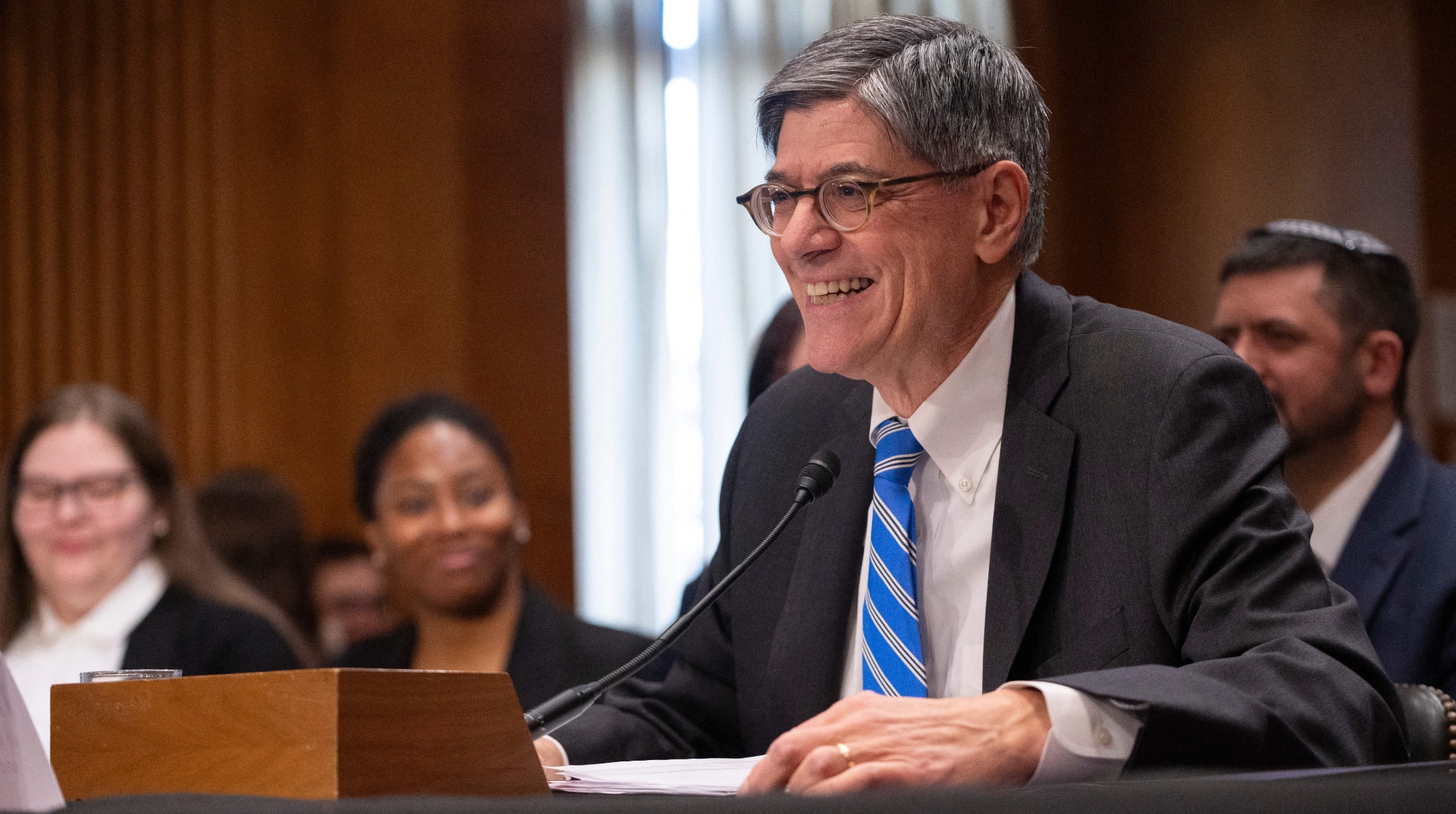 Jack Lew speaks during his nomination hearing before the Senate Foreign Relations Committee at the U.S. Capitol, Oct. 18, 2023. (Roberto Schmidt/AFP via Getty Images)