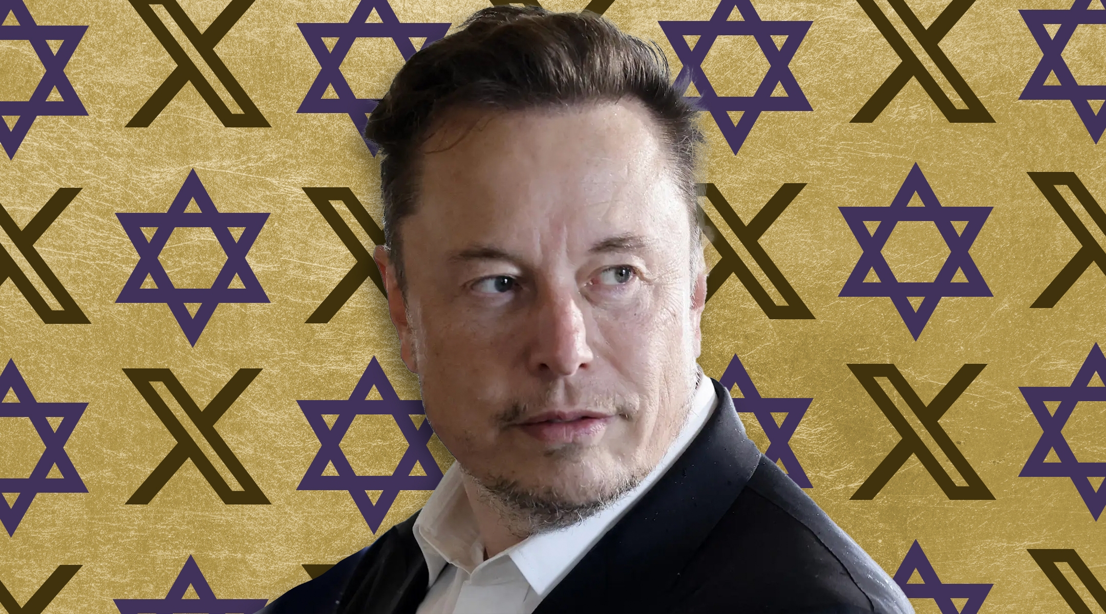 Under Elon Musk, the social media platform X has been at the center of several antisemitism-related controversies. (Ludovic Marin/Pool/AFP via Getty Images/Design by Mollie Suss)