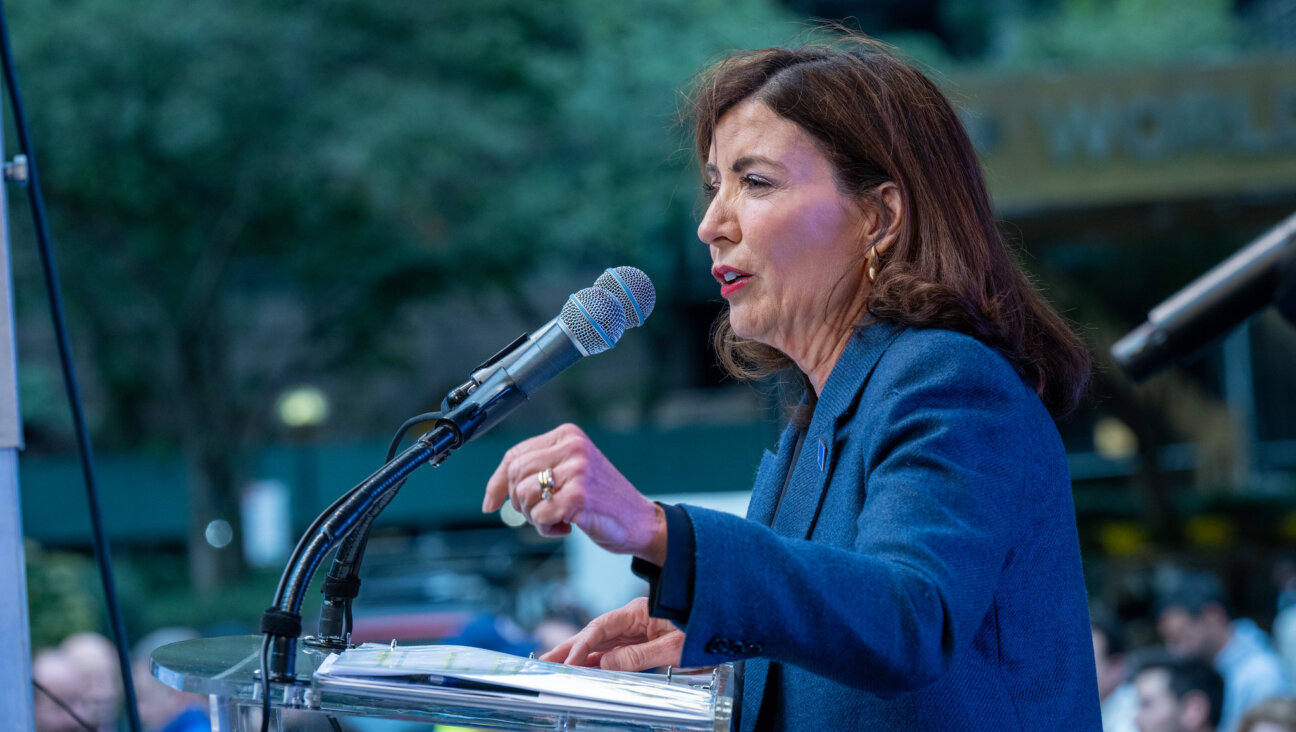 New York Gov. Kathy Hochul at the New York Stands with Israel vigil on Oct. 10, 2023. 