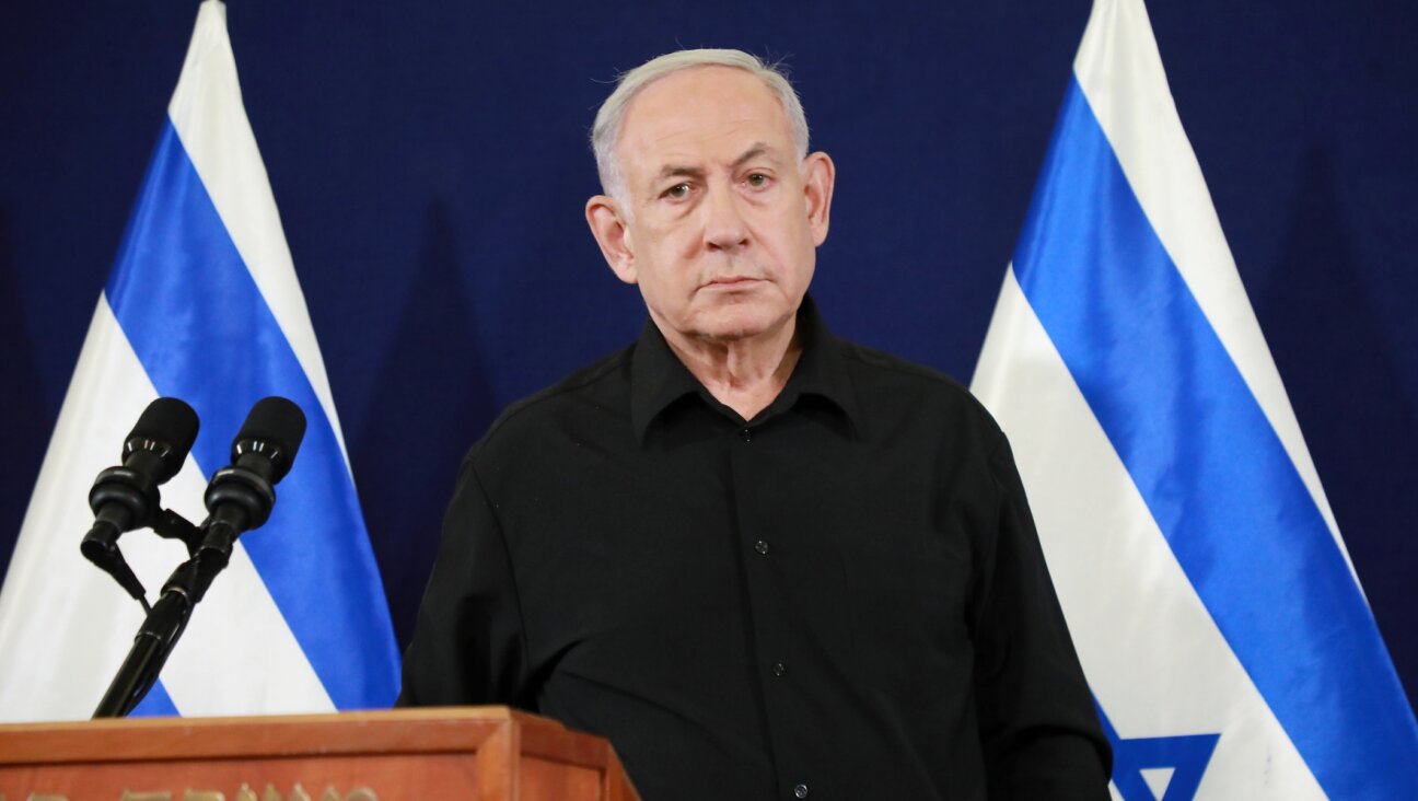 Israeli Prime Minister Benjamin Netanyahu speaks at a press conference on Oct. 28, 2023. 