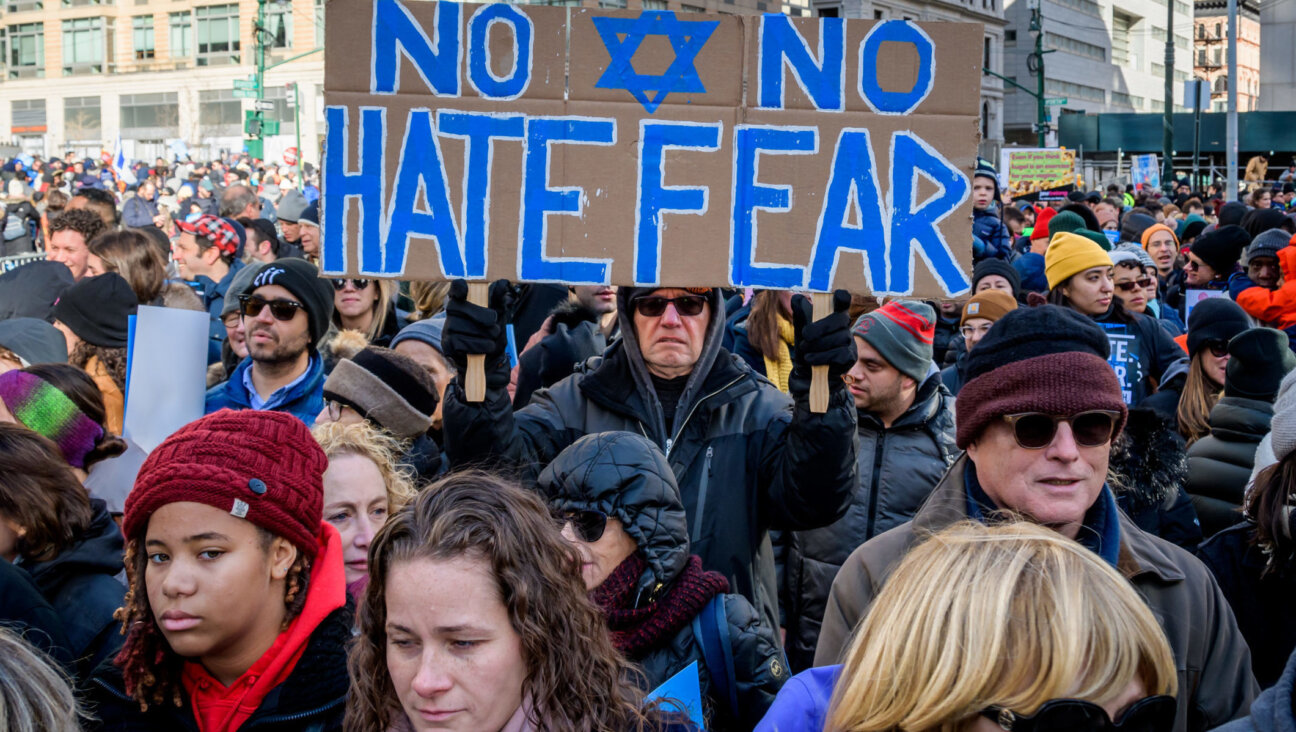 Thousands of New Yorkers convene at the “No Hate. No Fear” solidarity march against anti-Semitism in January 2020. The march followed a year in which attacks against Jews spiked. (Erik McGregor/LightRocket via Getty Images)