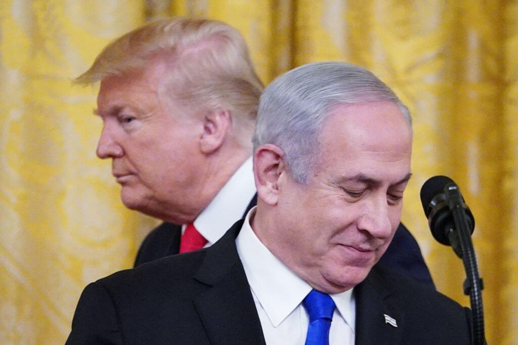 Then-President Donald Trump and Israeli Prime Minister Benjamin Netanyahu on Jan. 28, 2020. 