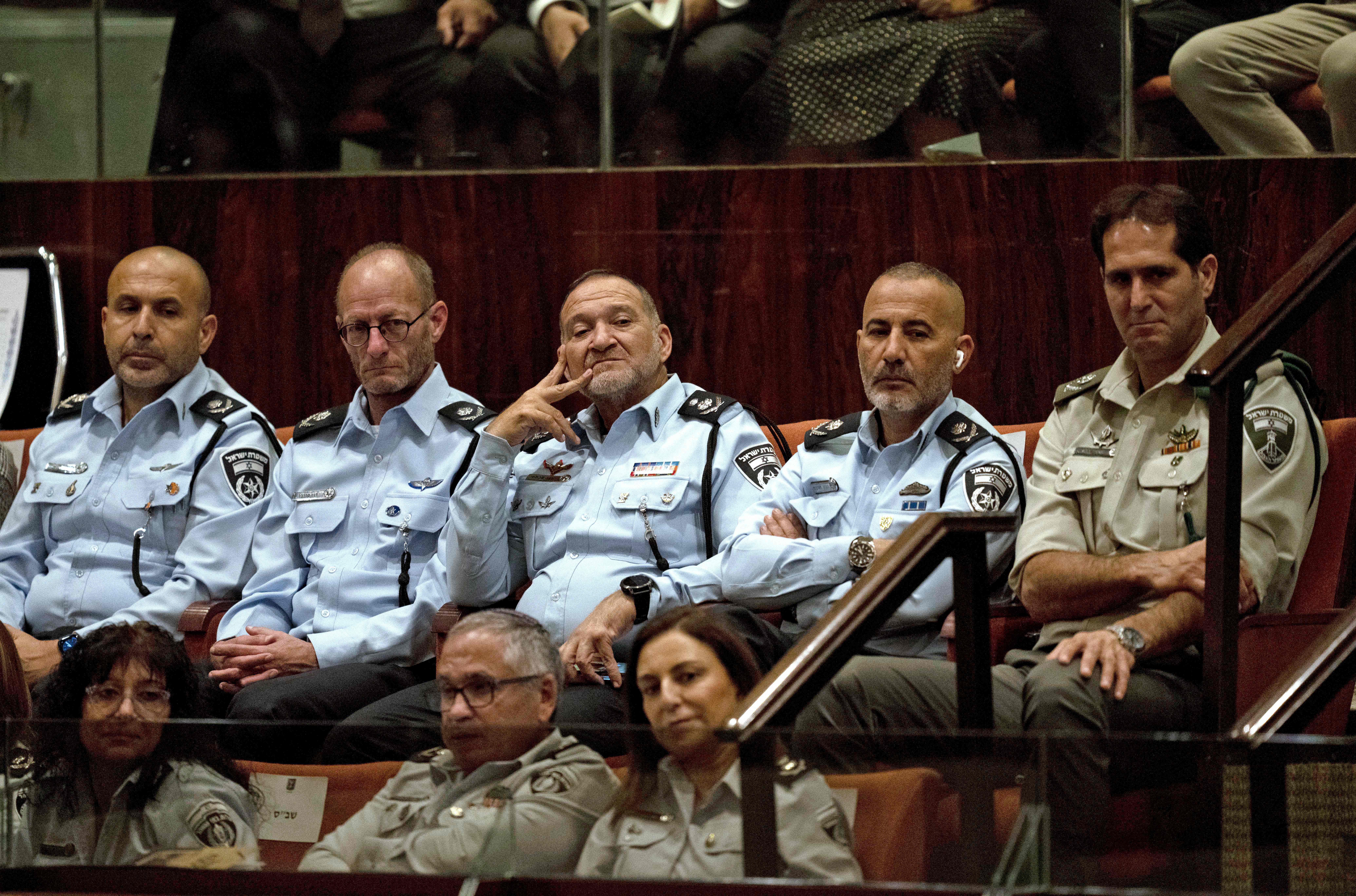 Israeli Police Commissioner Yaakov Shabtai attends the swearing-in ceremony of the new Israeli government at the Knesset last November. Shabtai said in an Arabic TikTok video this week that any Israelis showing solidarity with Gaza should leave the country.