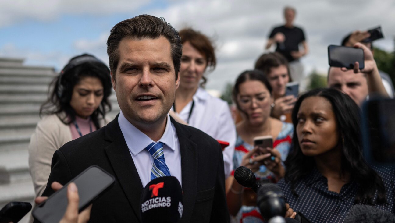 Rep. Matt Gaetz speaks to the press outside the U.S. Capitol as the House votes on a continuing resolution in the House in Washington, DC on September 30, 2023