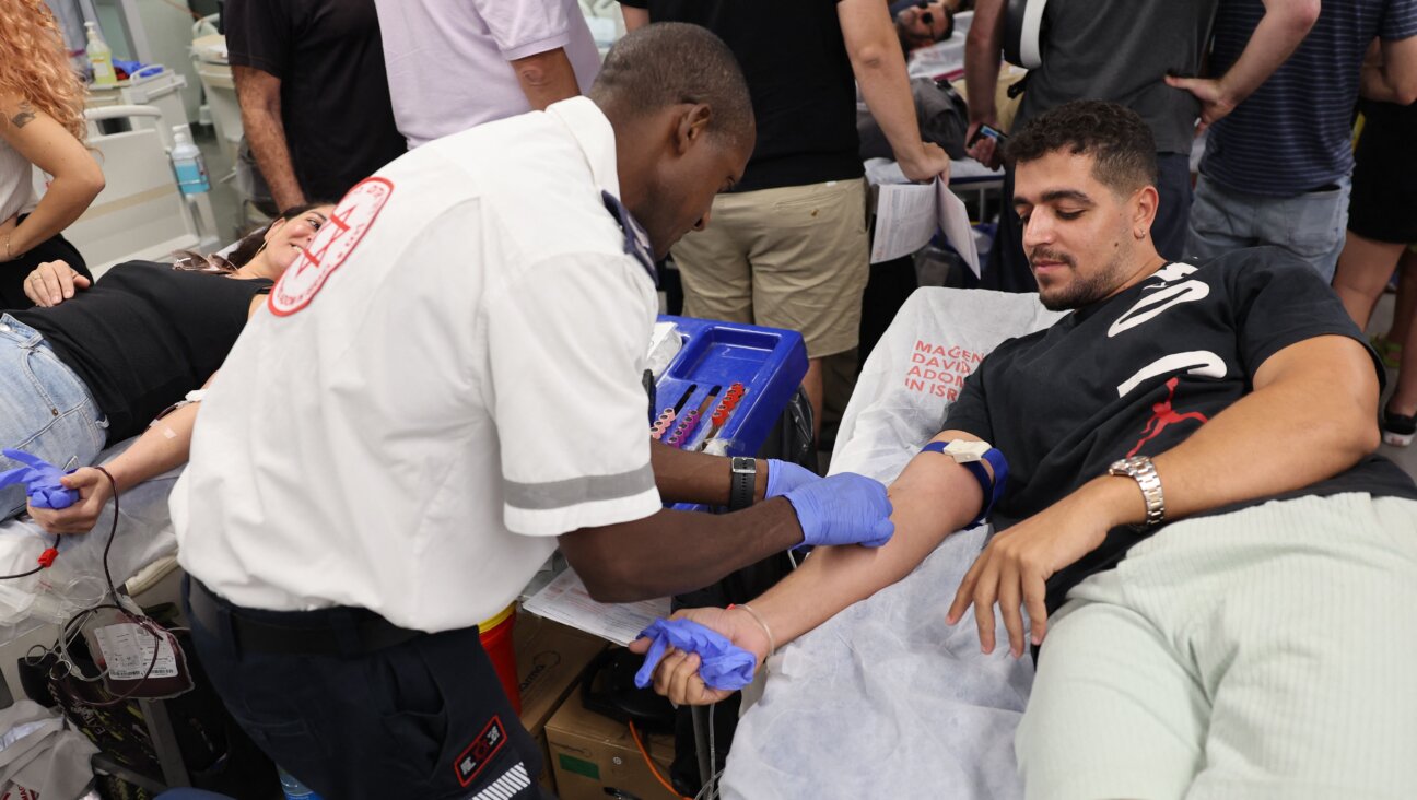 Israelis donate blood at a hospital in Tel Aviv on Oct. 7, 2023, after a barrage of rockets were fired and terrorists from the Gaza Strip infiltrated Israel.