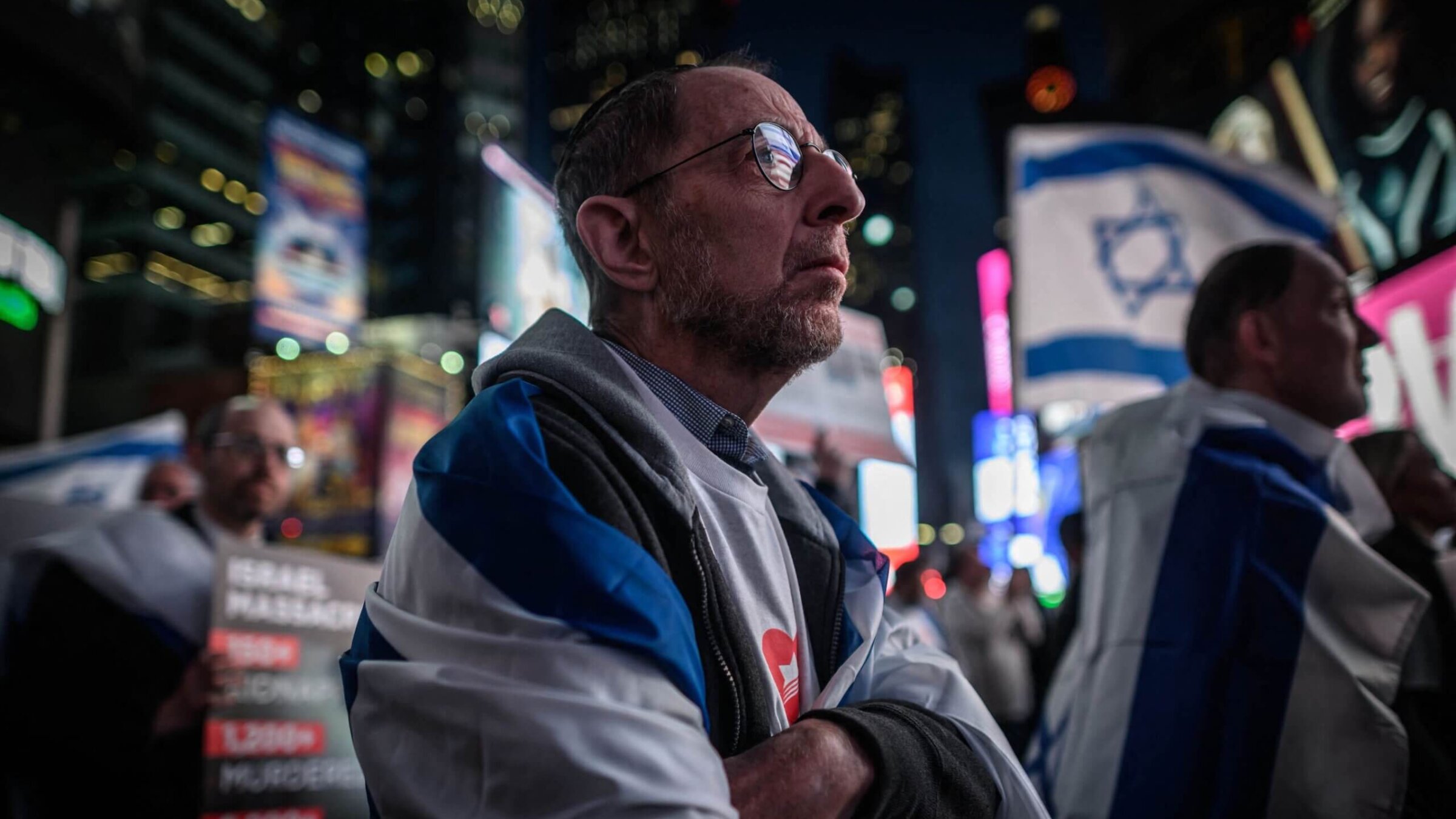 Supporters of Israel attended a Times Square rally calling for the release of hostages held by Hamas last week.
