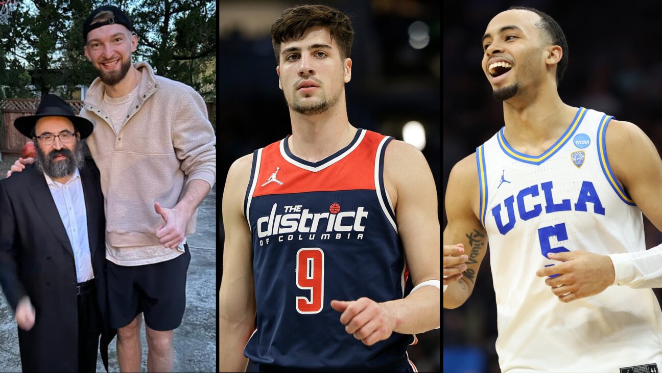 From left: Domantas Sabonis (posing with Rabbi Mendy Cohen), Deni Avdija and Amari Bailey. (Courtesy of Chabad of Sacramento; Getty Images)