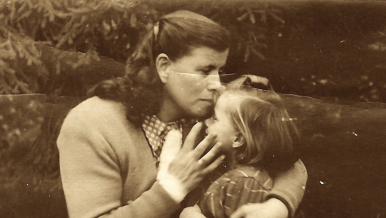 The author with her mother, Prywa Lukowska Nuss, in Bergen-Belsen DP Camp, circa 1949.