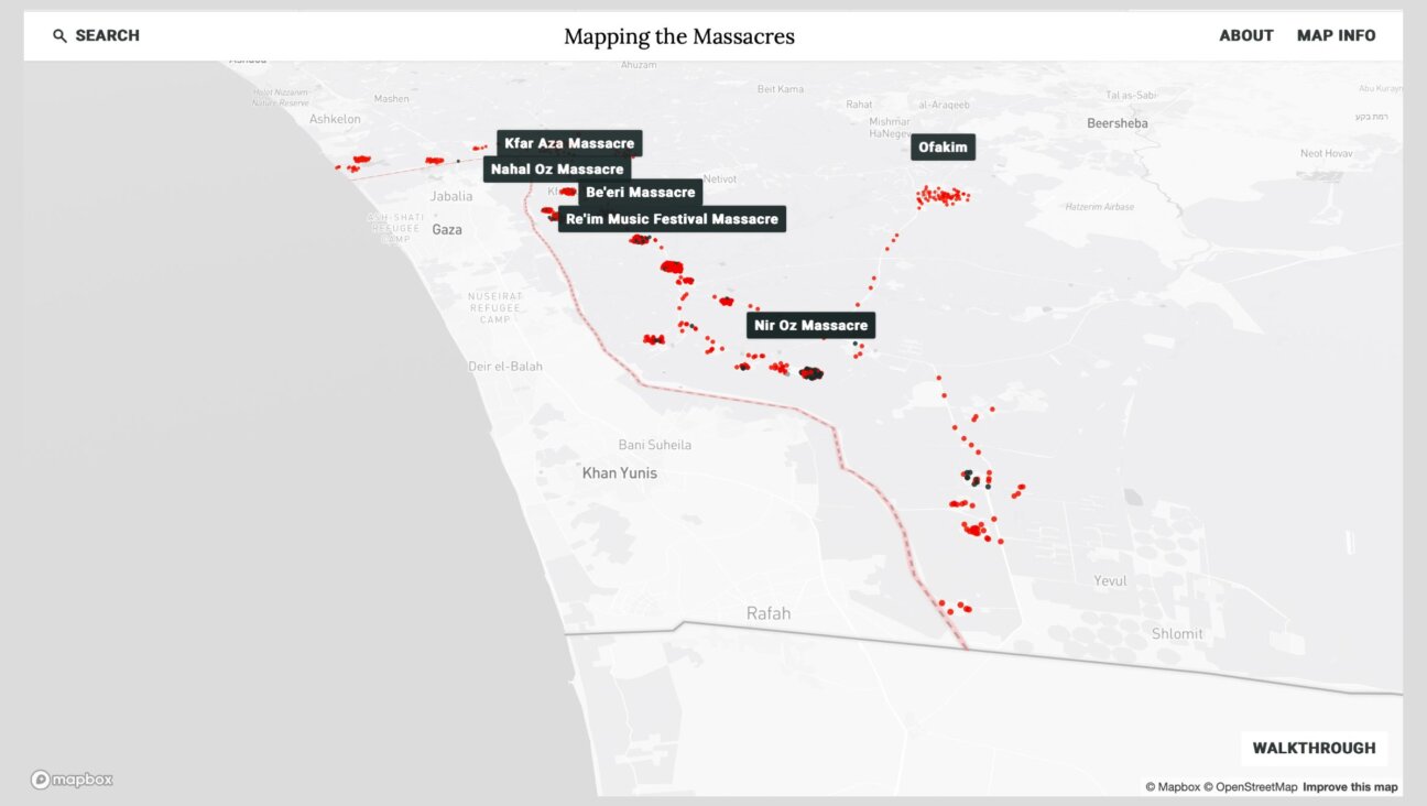 A website called oct7map.com marks the site of each murder and kidnapping in the Oct. 7 attacks by Hamas.