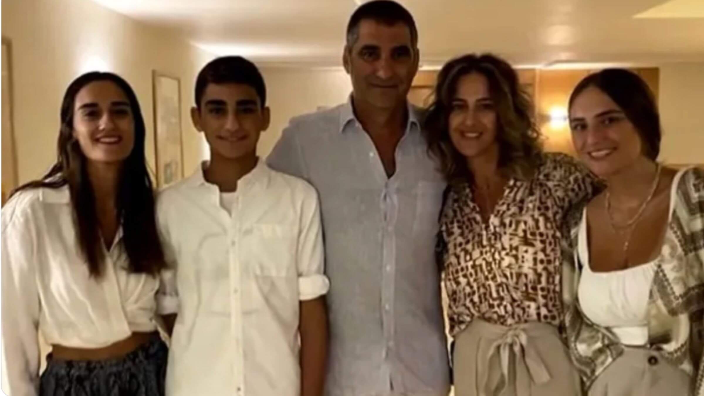 The Manzuri family, as pictured on a GoFundMe page collecting support following the violence in Israel. One of their daughters, Roya, on the right, was confirmed dead; the other, Norelle, on the left, is missing.