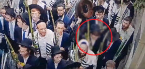 Several Jews carrying their lulav and etrog were caught on tape spitting on Christian worshippers. 