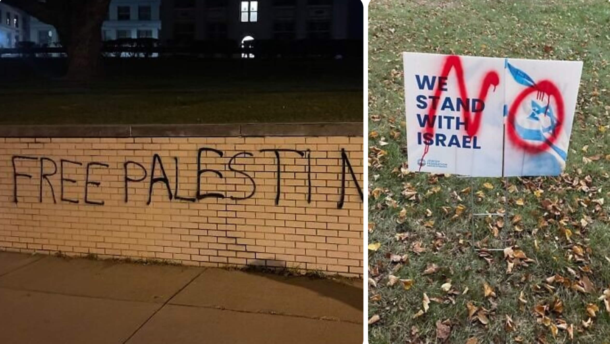 Anti-Israel vandalism was discovered in the Squirrel Hill neighborhood of Pittsburgh the day before the fifth anniversary of the massacre at the Tree of Life synagogue.
