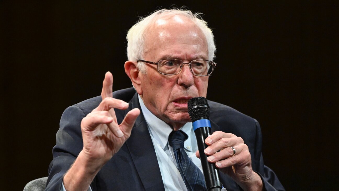 U.S. politician Bernie Sanders at the launch of his book “It’s Okay to Be Angry at Capitalism” at the House of World Cultures in Berlin, Oct. 12, 2023. (Jens Kalaene/dpa/picture alliance via Getty Images)