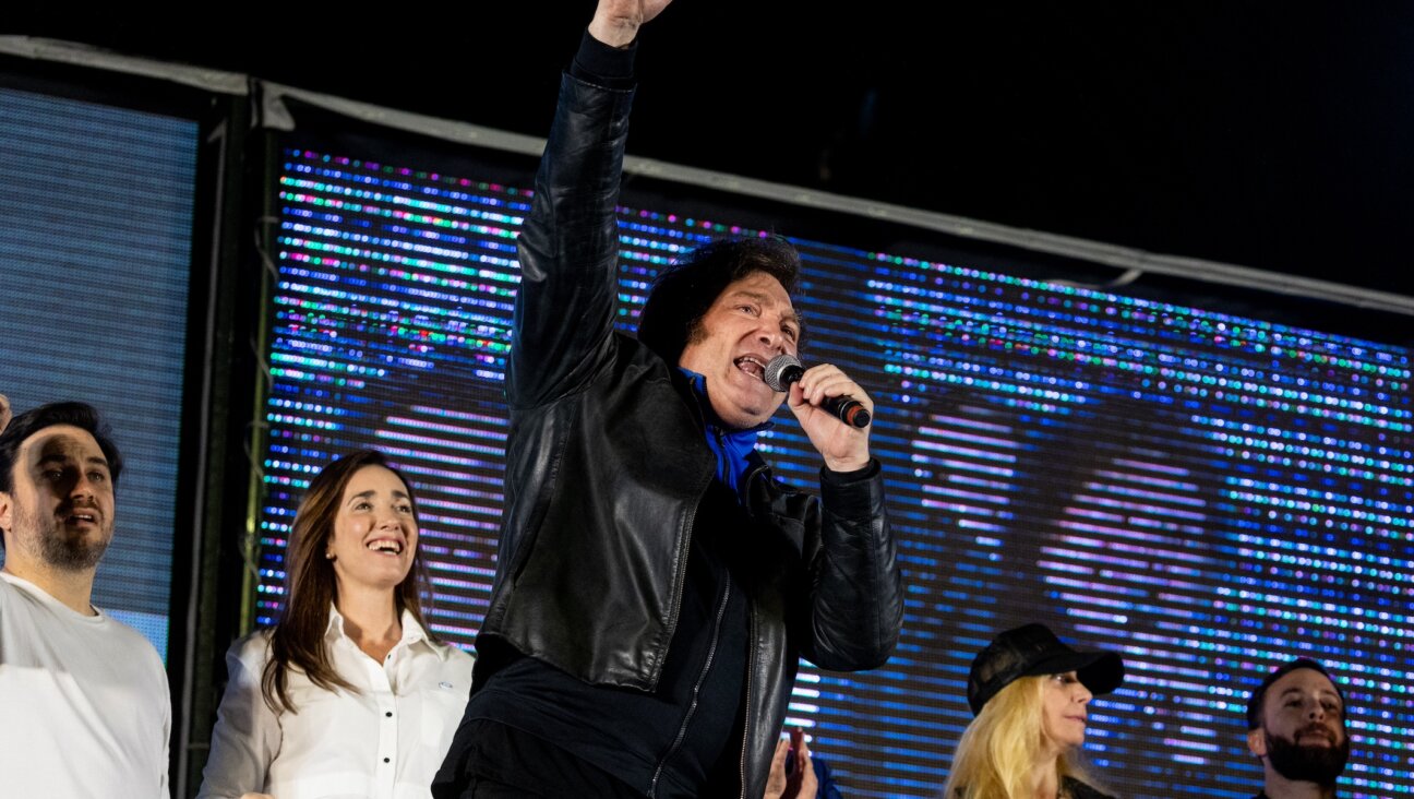 Javier Milei speaks during his campaign’s closing rally in Cordoba, Argentina, Nov. 16, 2023. (Tomas Cuesta/Getty Images)