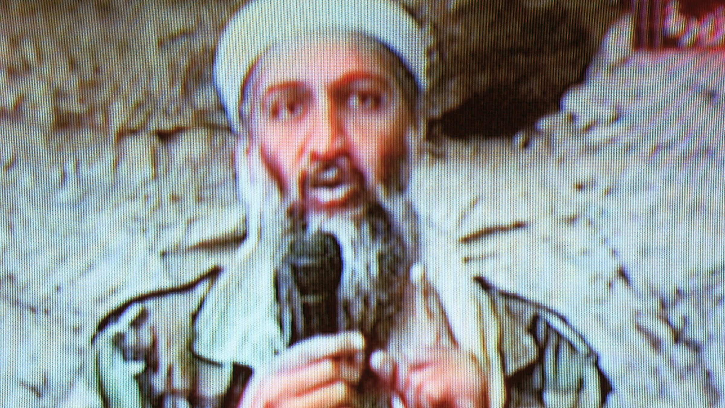Osama bin Laden in a video broadcast by Al Jazeera in 2001.