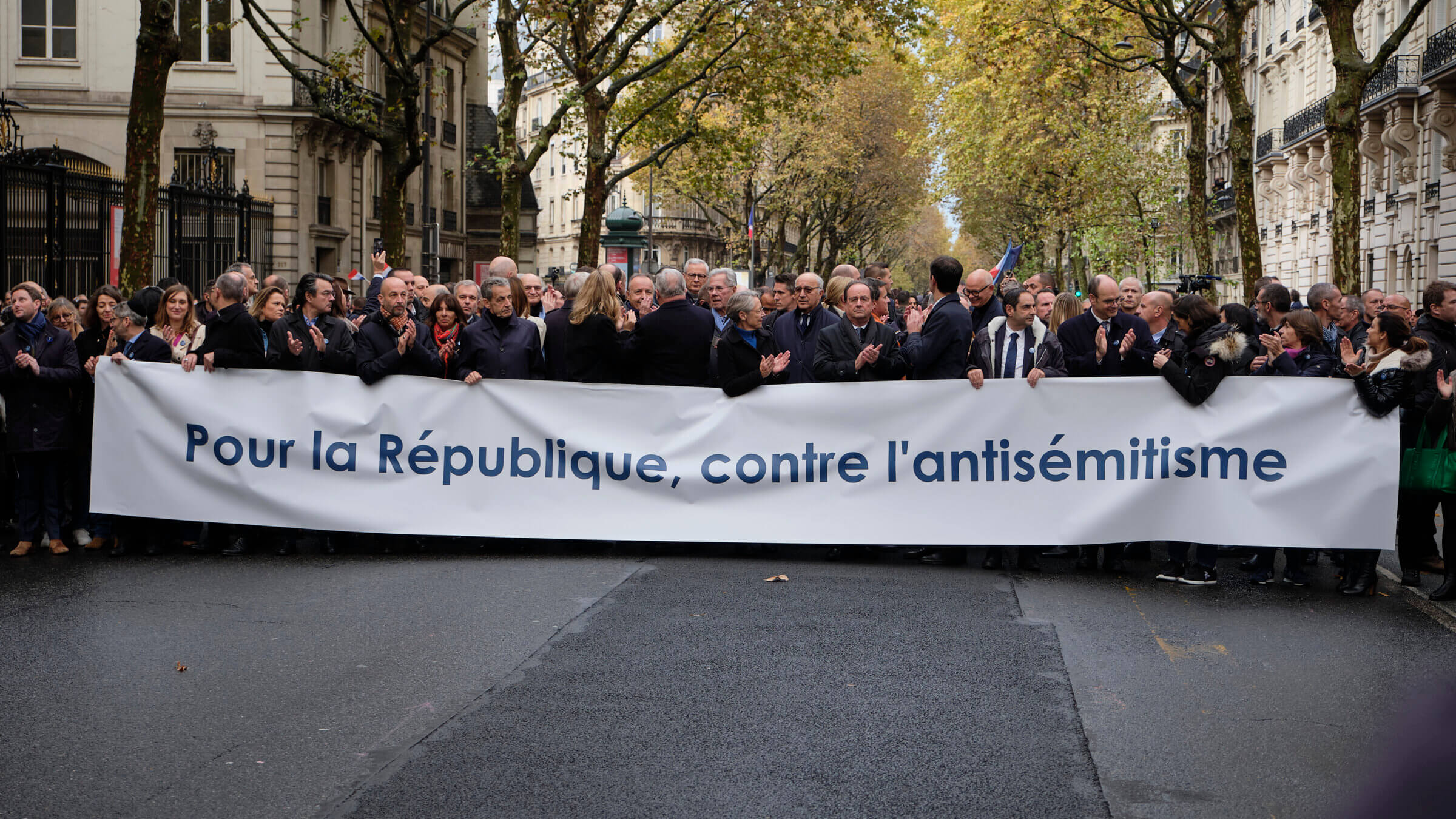 Former French Presidents Nicolas Sarkozy and Francois Hollande were among those at the French march against antisemitism.
