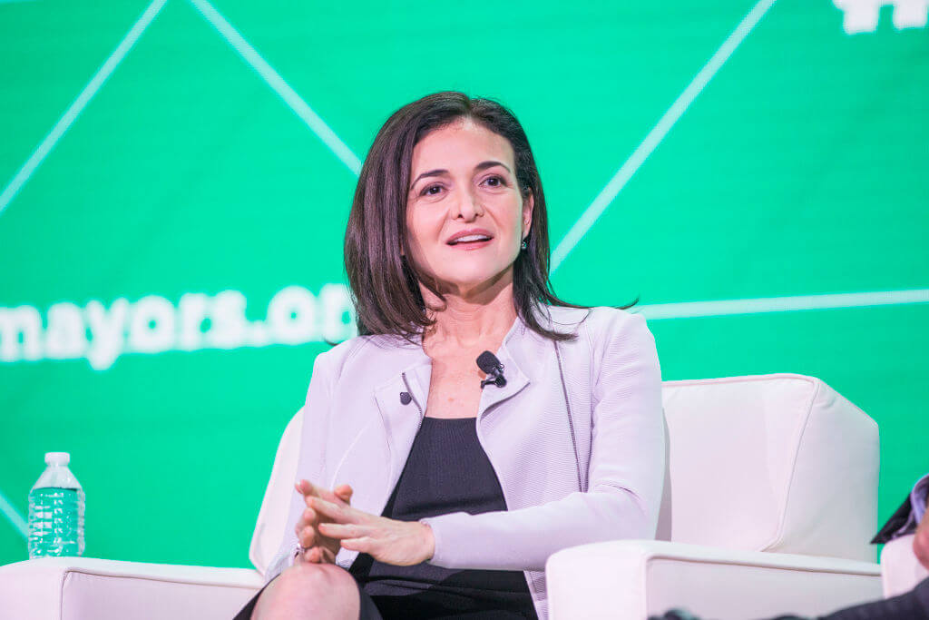Sheryl Sandberg at a conference in 2018 in Boston.