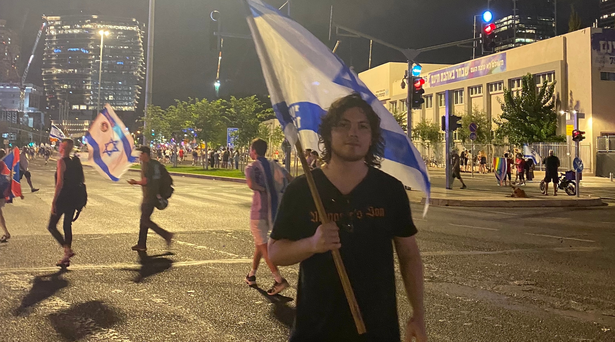 Sammy Tweedy participated in the mass protests against Israel’s judicial reform over the summer. (Courtesy of Tweedy)