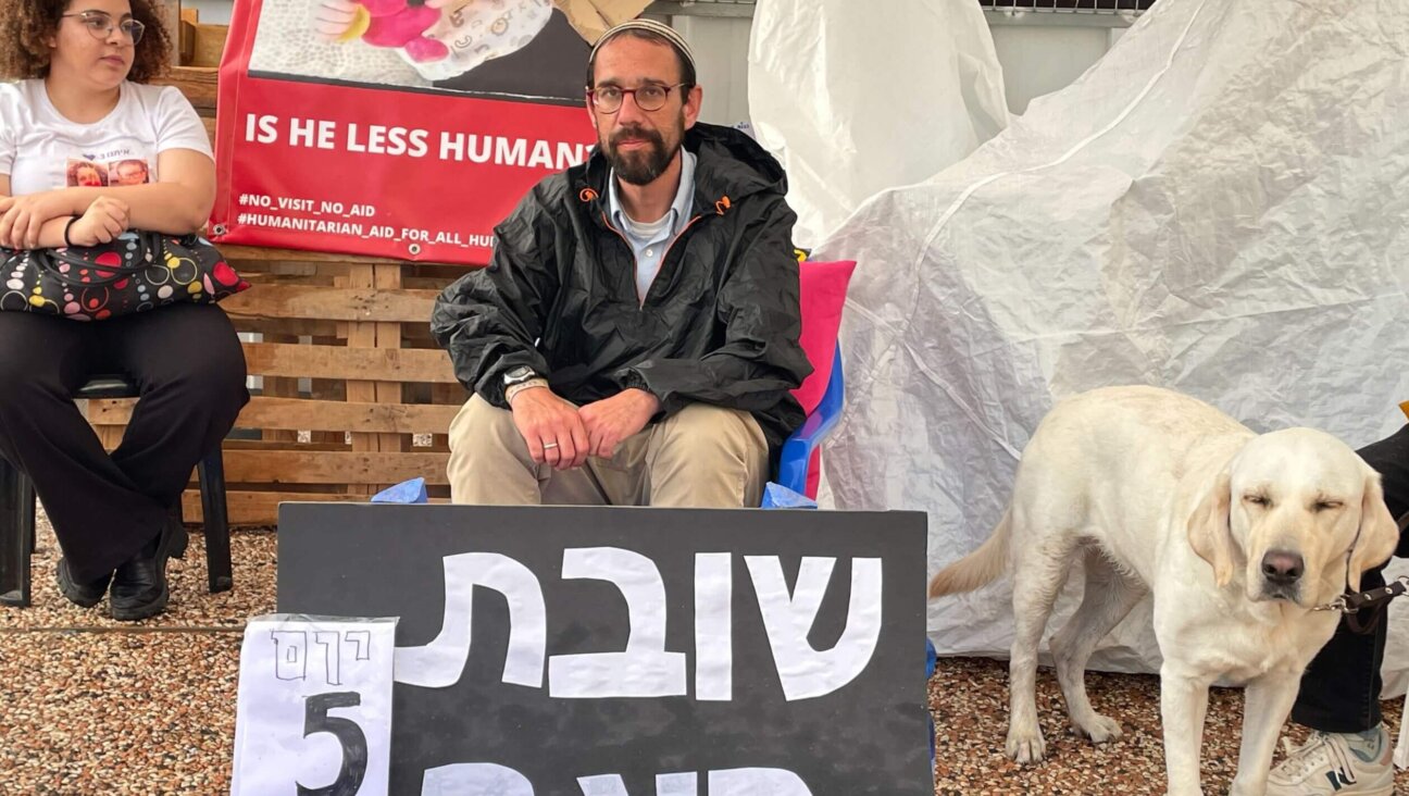 Israeli Rabbi Avidan Freedman on the fifth day of his hunger strike on Nov. 14, 2023. 
