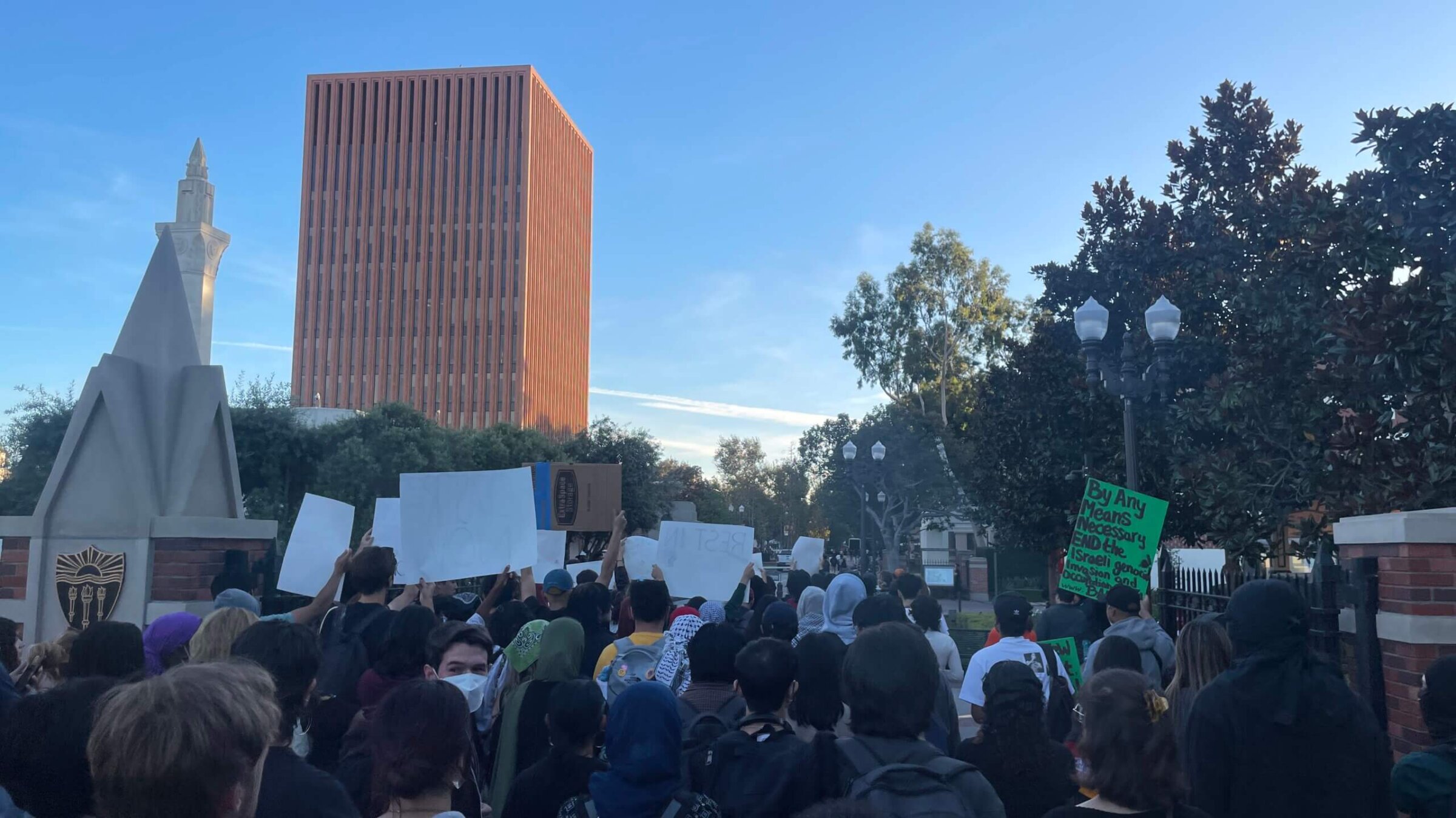 A pro-Palestinian protest made its way through the campus of the University of Southern California earlier this month.