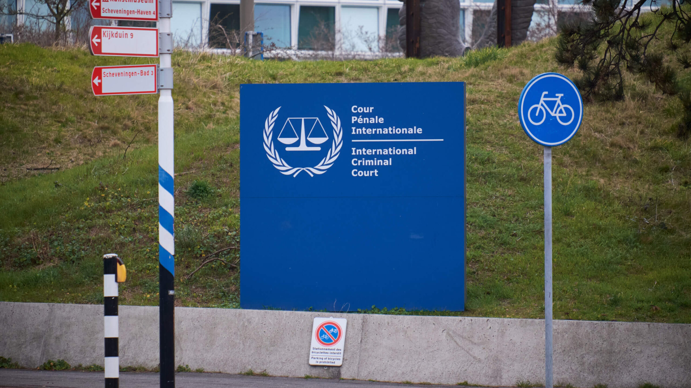 The exterior of the International Criminal Court is seen on March 17, 2023 in The Hague, Netherlands. 