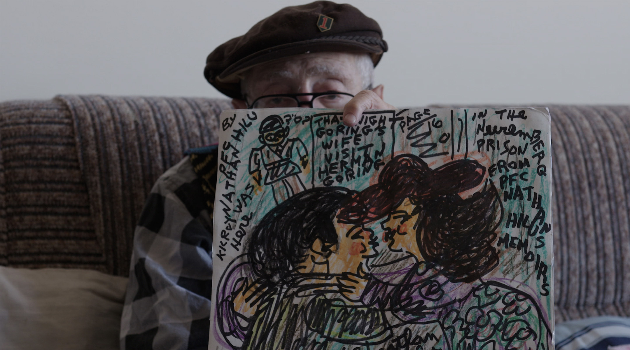 Outsider artist Nathan Hilu, who created thousands of drawings about his time as a young soldier guarding Nazis during the Nuremberg trials, is the subject of a new documentary by Elan Golod, “Nathanism.” (Courtesy Elan Gold)