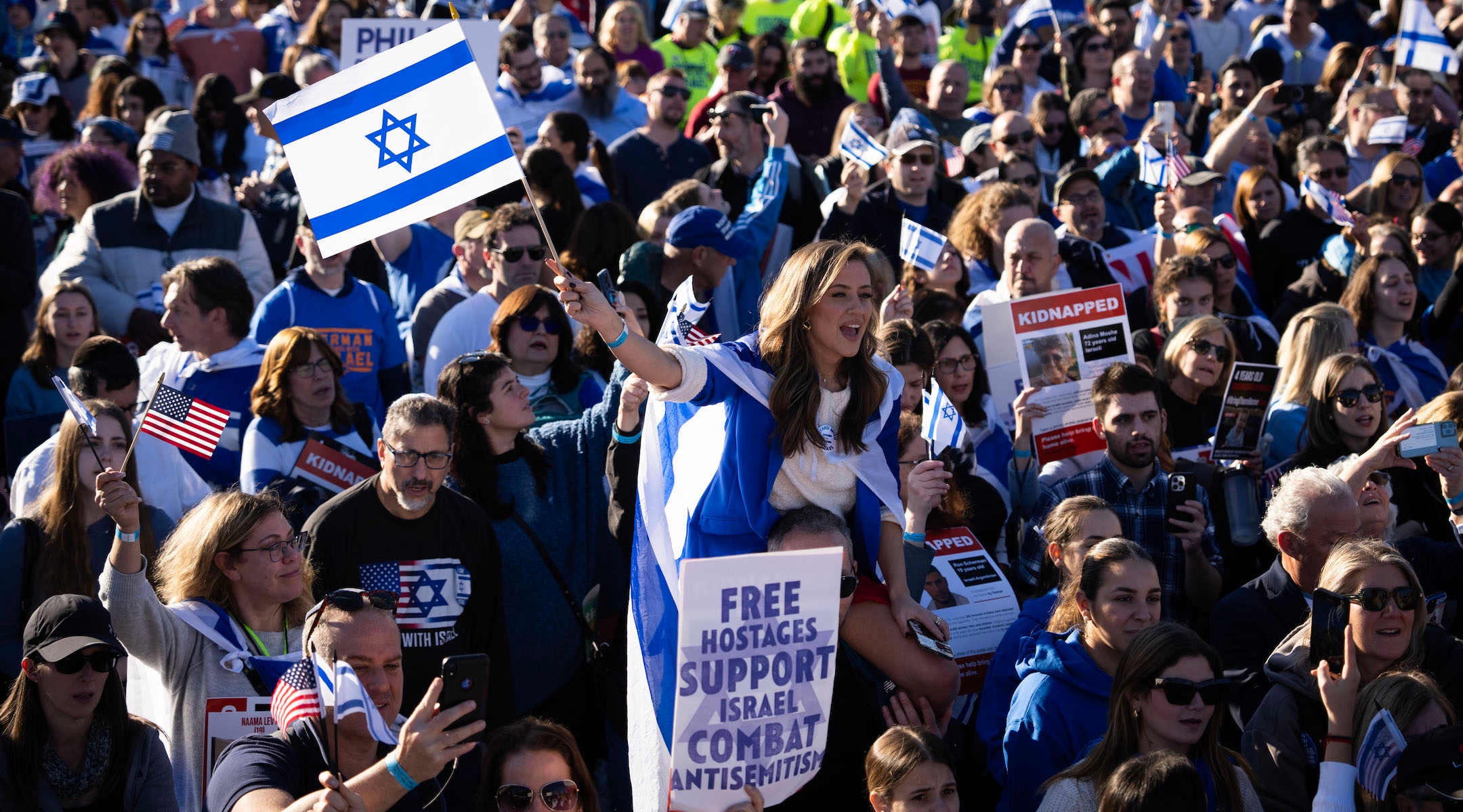 Thousands of people attend the March for Israel on the National Mall in Washington, D.C. on November 14, 2023. (Drew Angerer/Getty Images)
