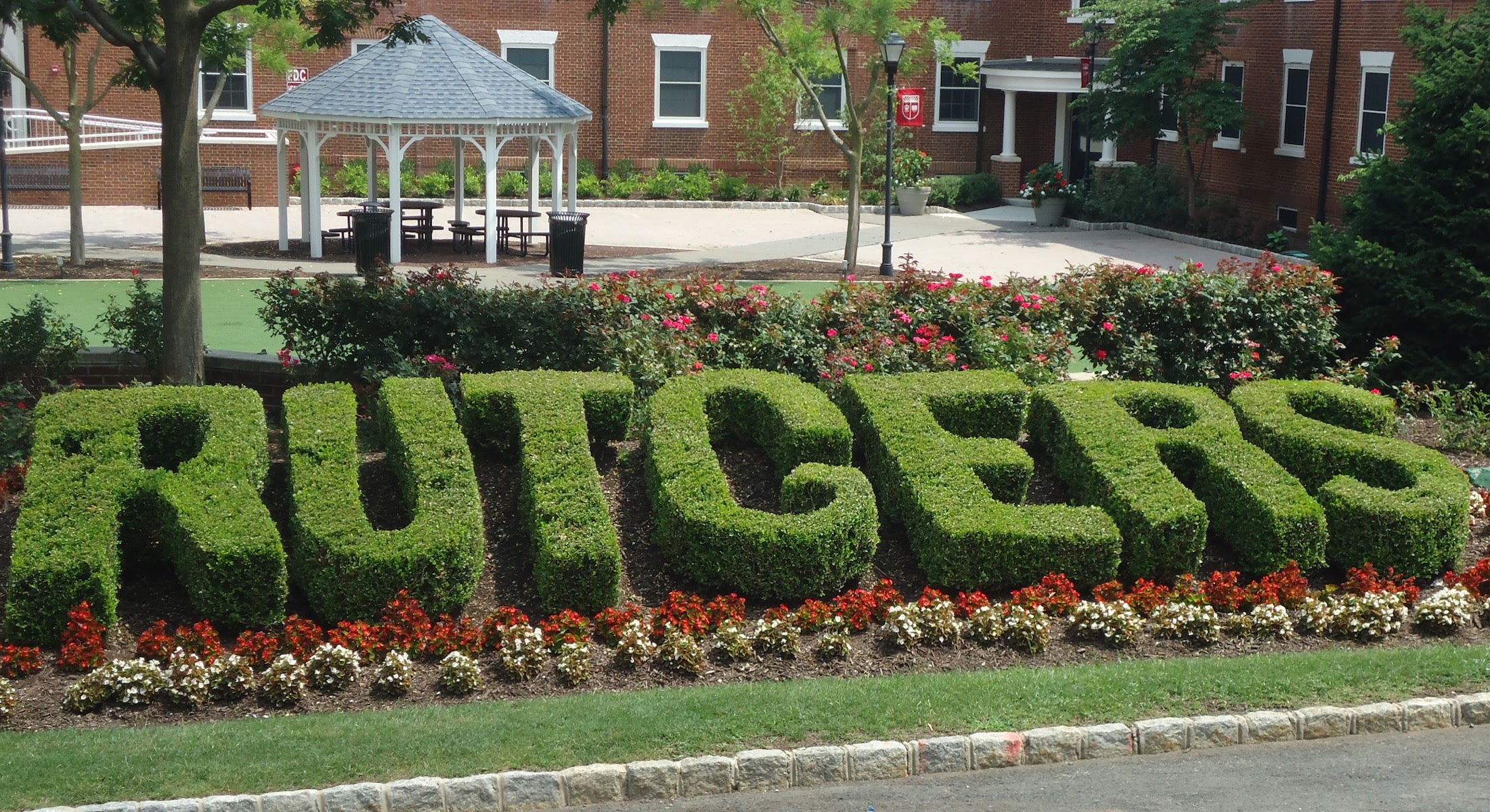 A hedge outside Rutgers University in New Brunswick, New Jersey, July 30, 2016. (Tomwsulcer via Creative Commons)