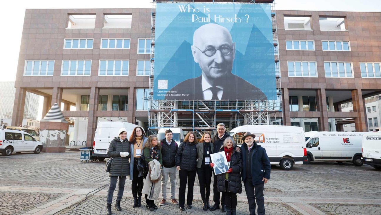 Descendants of Paul Hirsch commemorate the former German mayor in Dortmund, Nov. 30, 2023. (Courtesy of Combat Antisemitism Movement)