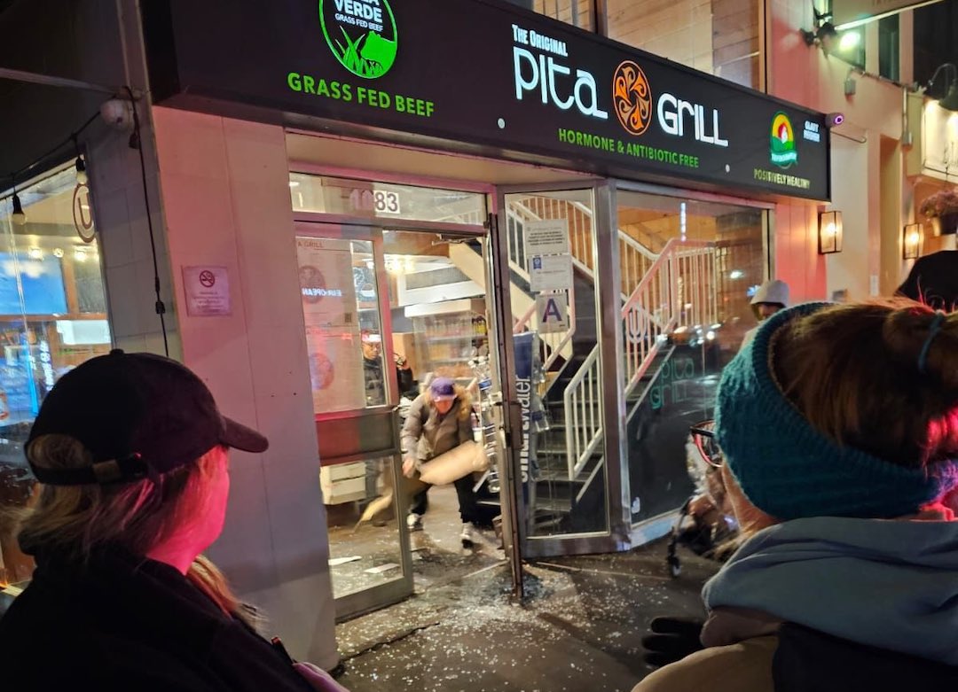 Pita Grill, on Manhattan’s Upper East Side, was attacked in late November. Police do not believe it was a hate crime. (Twitter/X)