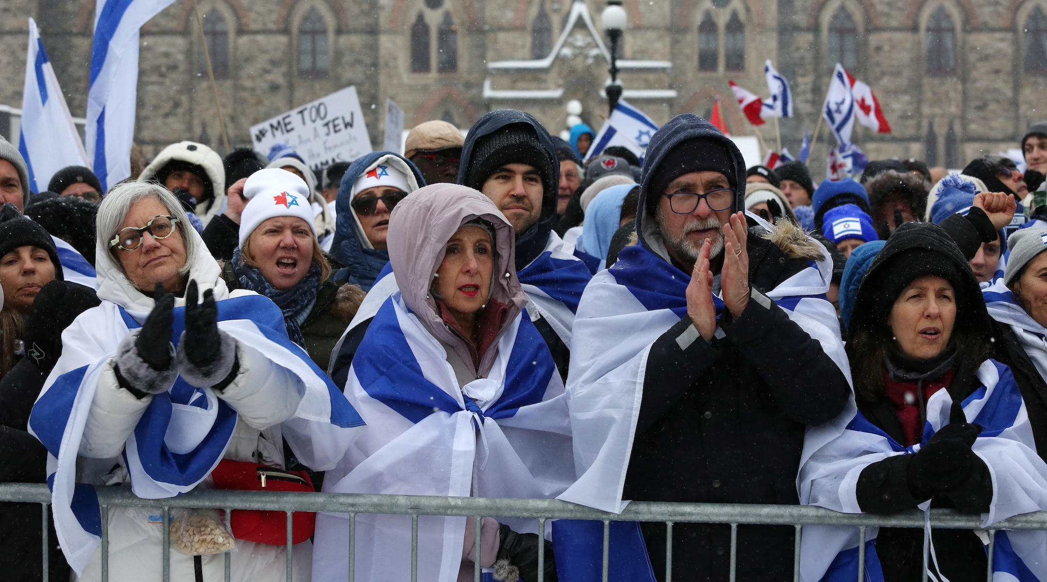 Pro-Israel demonstrators gather in Ottawa, Canada, Dec. 4, 2023. (Dave Chan/AFP via Getty Images)
