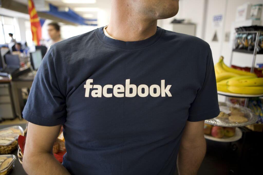 An employee at Facebook headquarters in Palo Alto, California.