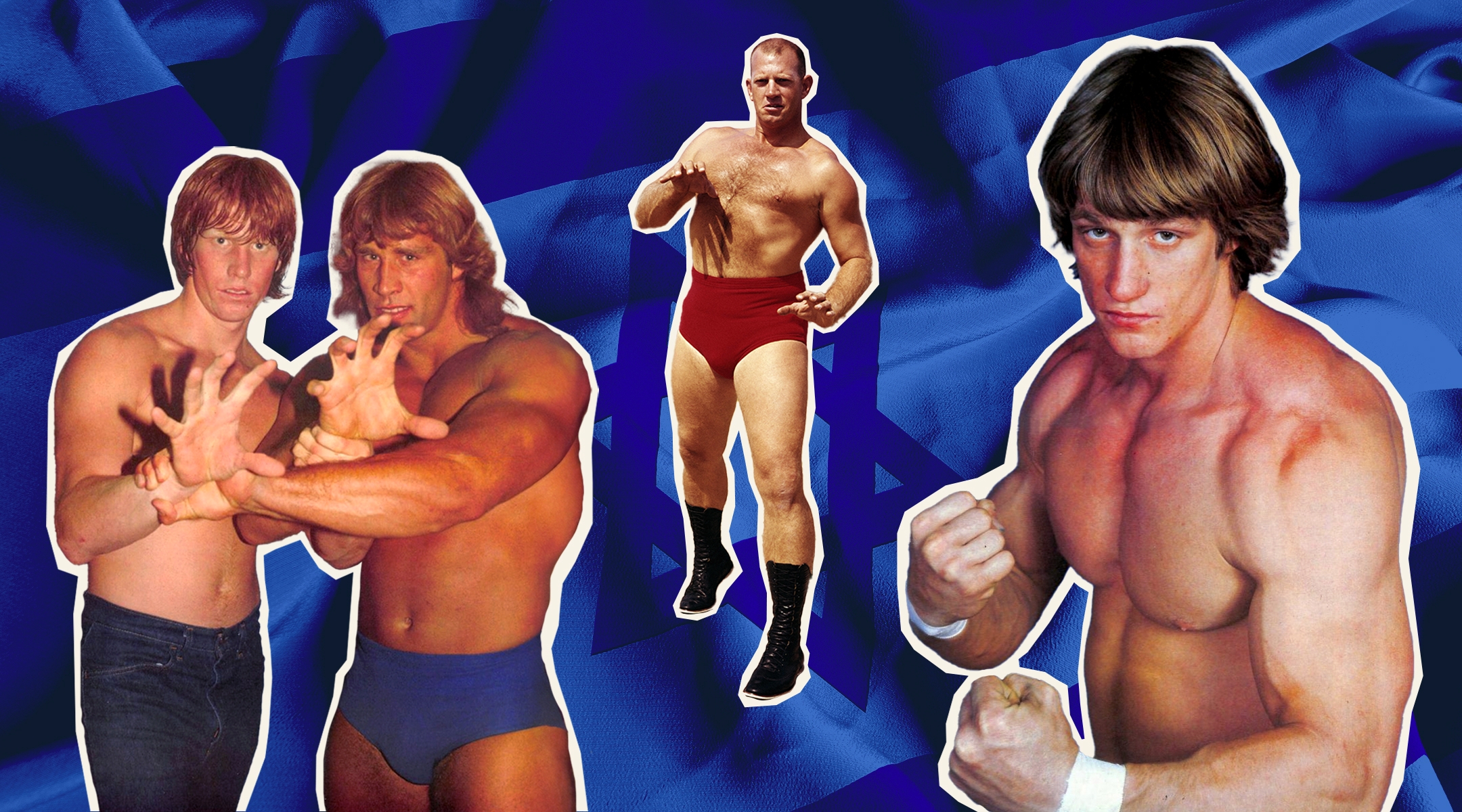 From left to right: Mike, Kerry, Fritz and Kevin Von Erich. (Wikimedia Commons and Getty Images; Design by Grace Yagel)