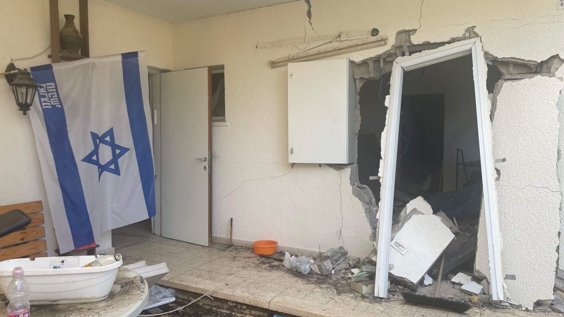 A house destroyed by Hamas terrorists at Kibbutz Nir Oz.
