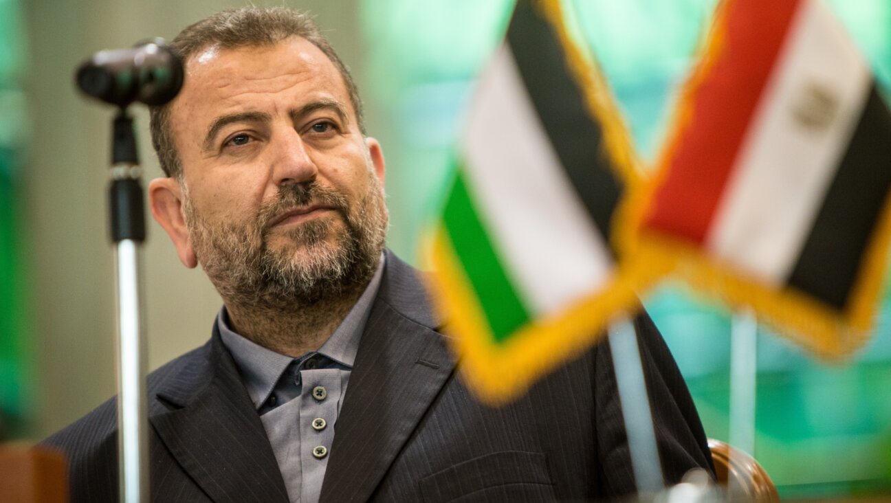 Hamas's new deputy leader Salah al-Aruri is pictured during the signing of a reconciliation deal between the Islamic Resistence Movement (Hamas) and Fatah in Cairo, Oct. 12, 2017.